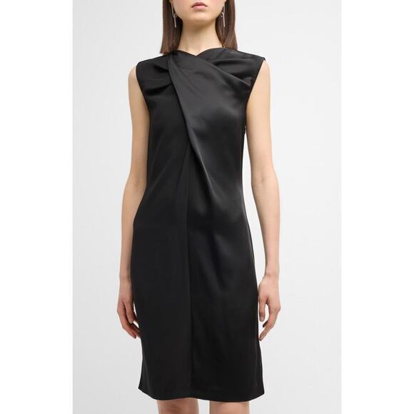 Burberry Dresses & Skirts - Burberry  Draped Satin-back Crepe Dress‎ in Black